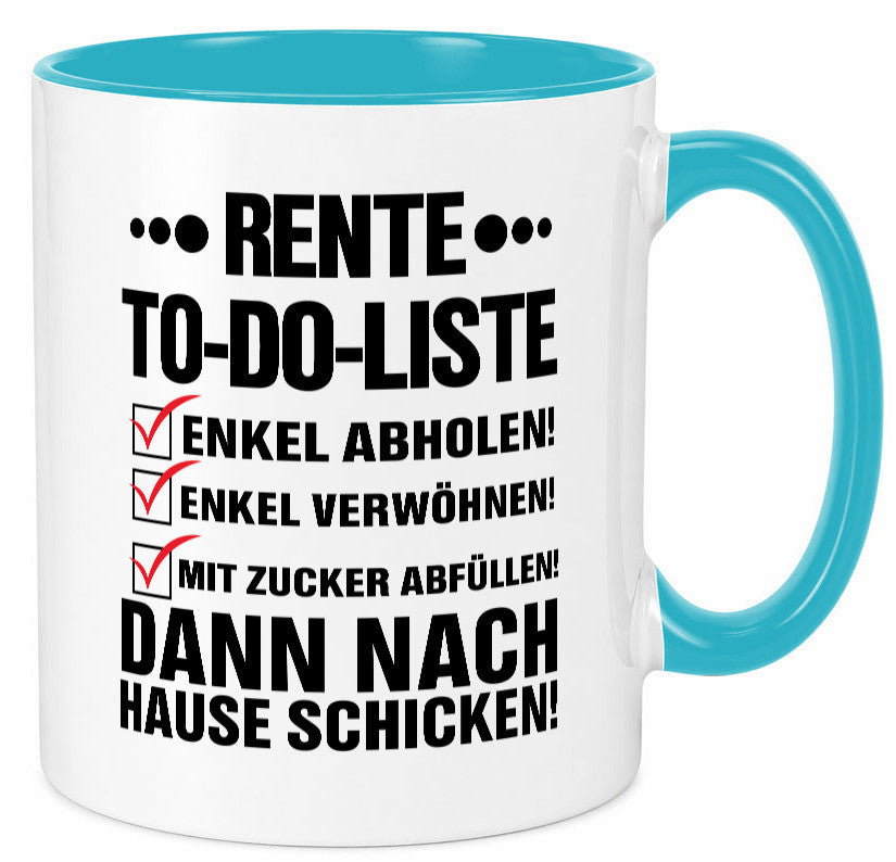 Rente To-Do-Liste | Rentner Tasse Enkel verwöhnen Geschenk Ruhestand Jubiläum