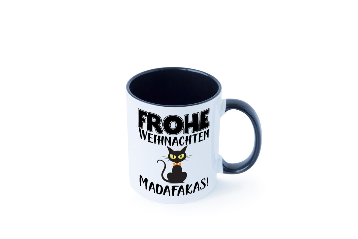 Frohe Weihnachten Madafakas! | Katze Tasse Vintage lustiger Spruch Geschenk