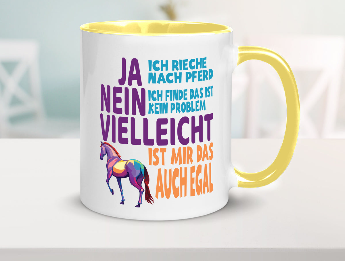 Ja ich Rieche nach Pferd | Reiten Pferdestall lustiger Spruch Geschenk Humor Tasse