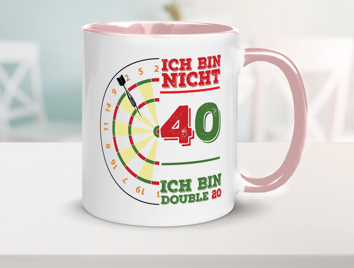Ich bin nicht 40 double 80 | Dart spieler Geschenkidee Humor Tasse