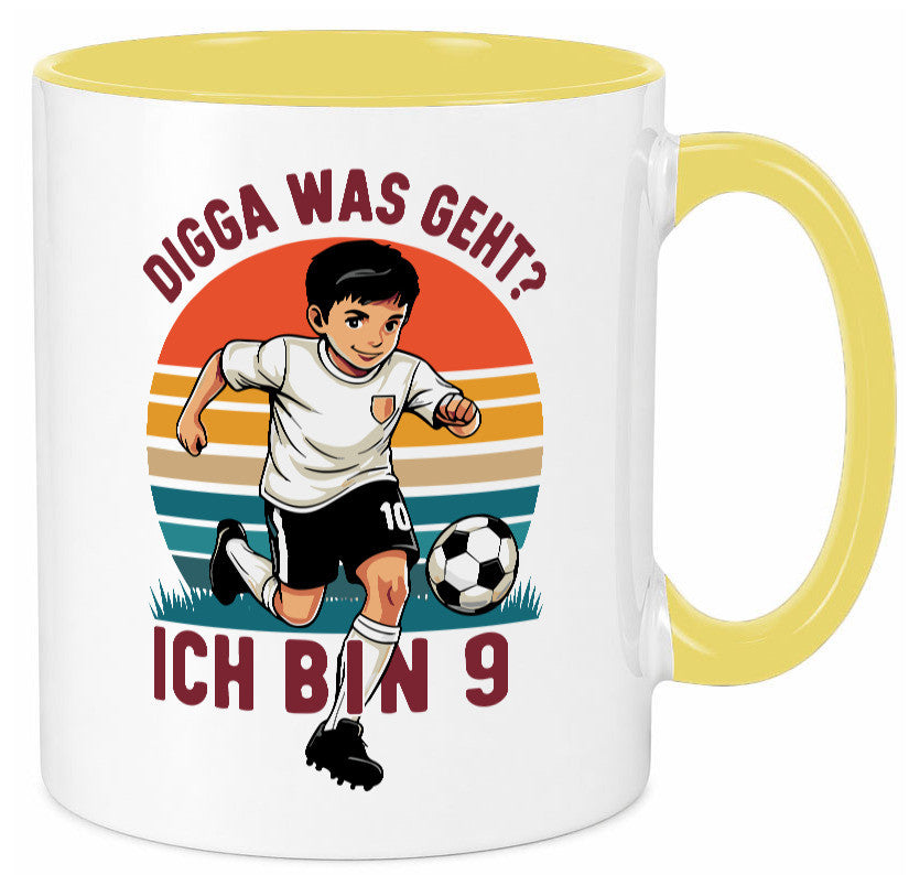 9 Geburtstag | Jahre Digga was geht ab Fußball lustig Geschenkidee Geschenk