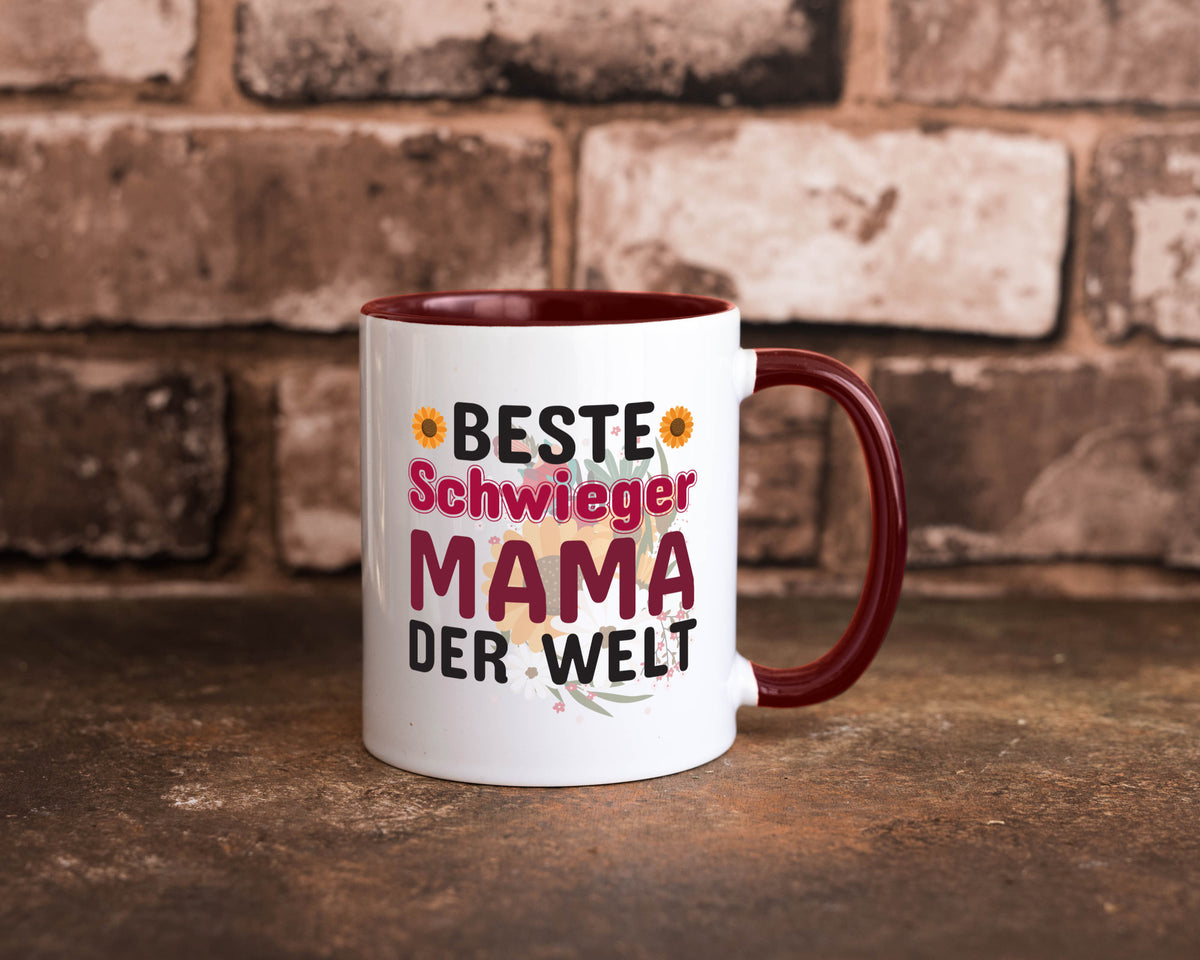 Beste Schwiegermama | Schwiegermutter Tasse Blumen Humor Familie Geschenkidee