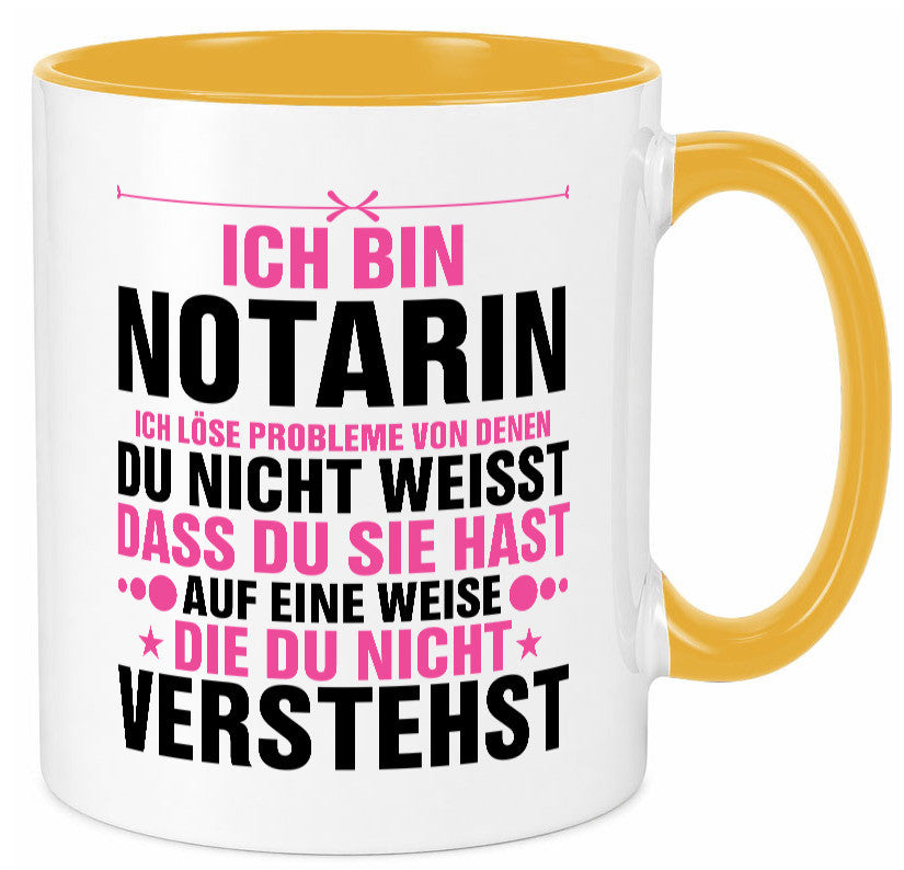 Löse Probleme: Notarin | Juristin v2 lustiger Spruch Geschenk Humor Tasse