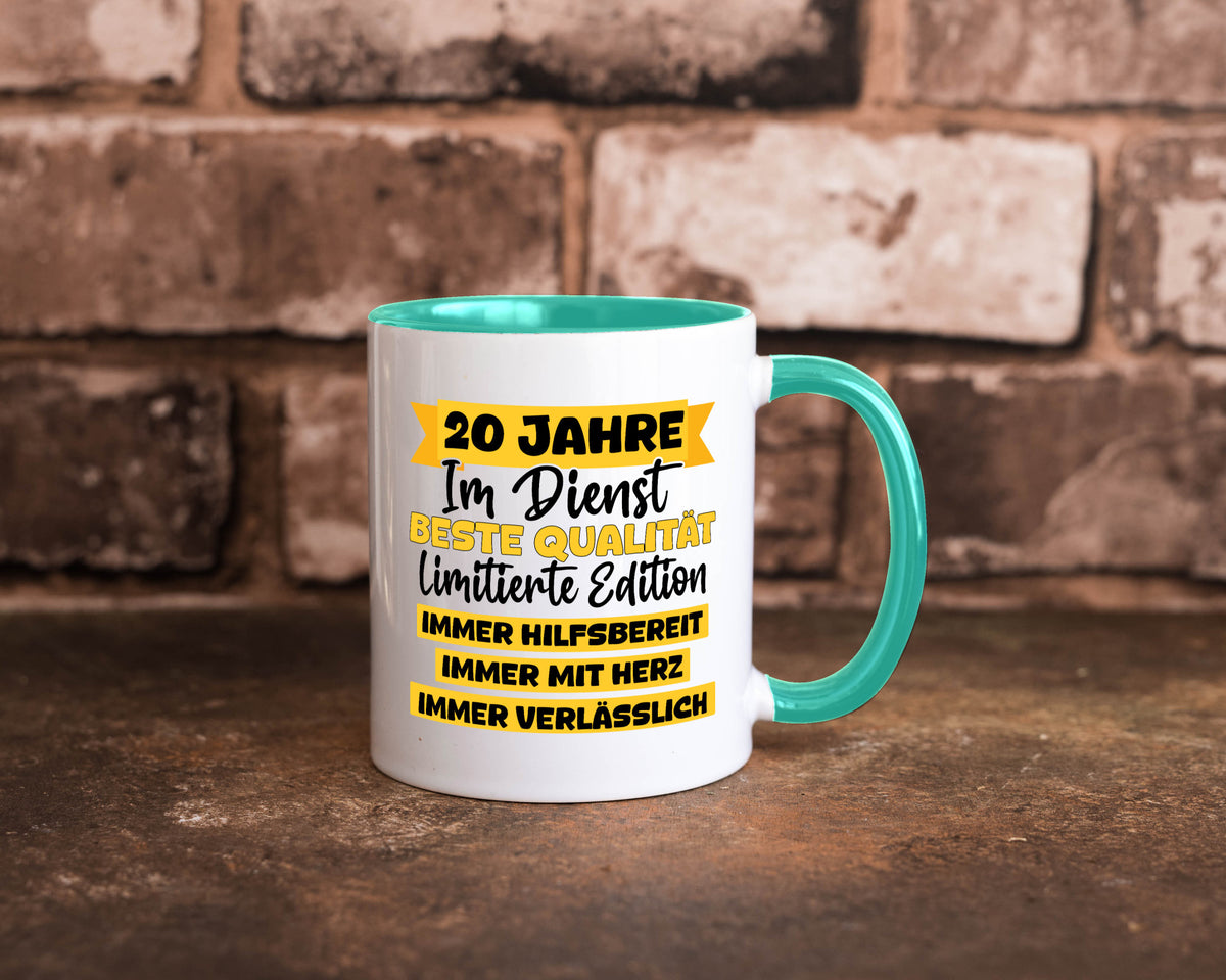 20 Jahre im Dienst | Jubiläum Arbeit v8 Geschenkidee Kollegen Büro Humor Tasse