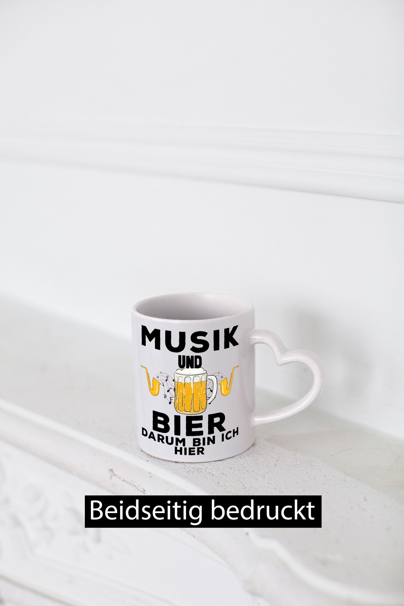 Musik und Bier darum bin ich hier | Party Freunde Humor Geschenkidee Tasse