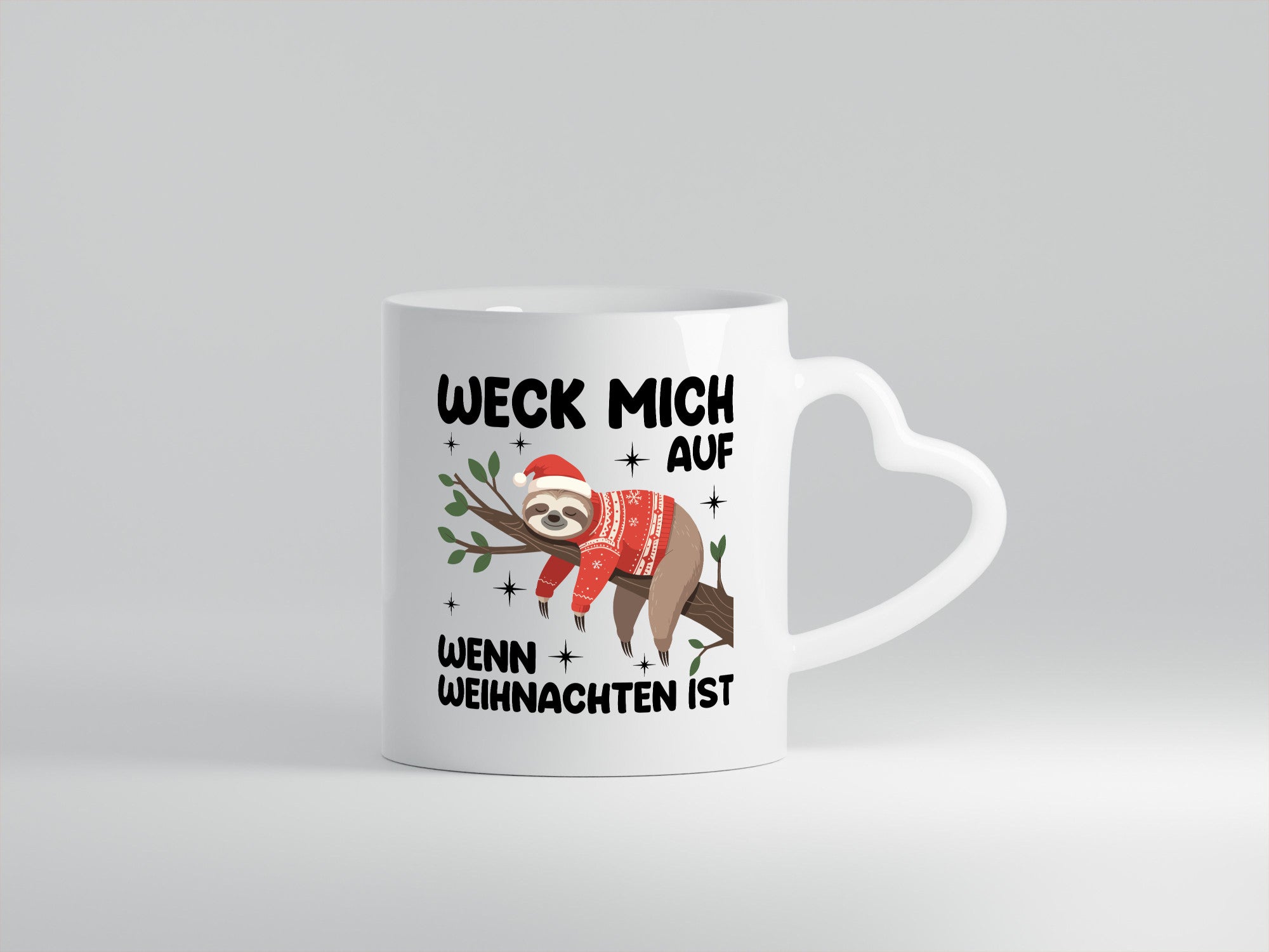 Weck mich auf wenn Weihnachten ist | v2 Humor Geschenkidee Tasse