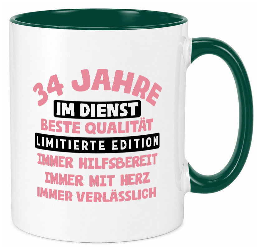34 Jahre im Dienst | Jubiläum Arbeit v11 Geschenk Kollegen Büro lustiger Spruch