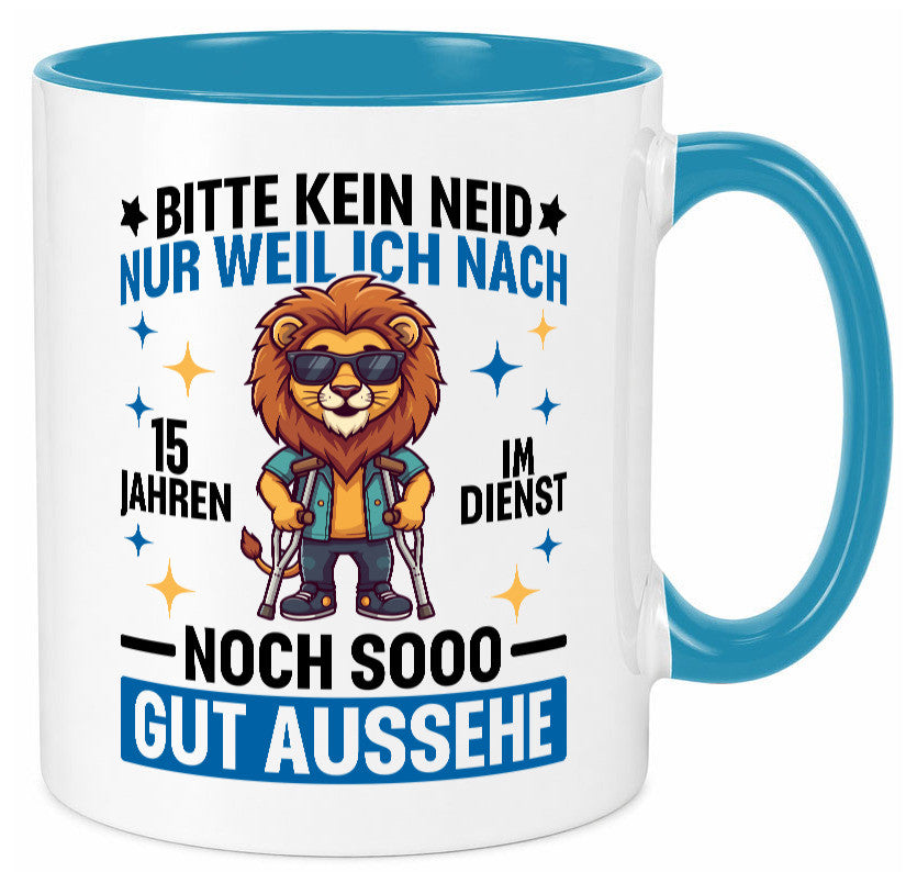 15 Jahre im Dienst | Arbeitsjubiläum Arbeit lustig Kollegen Büro Geschenk Tasse