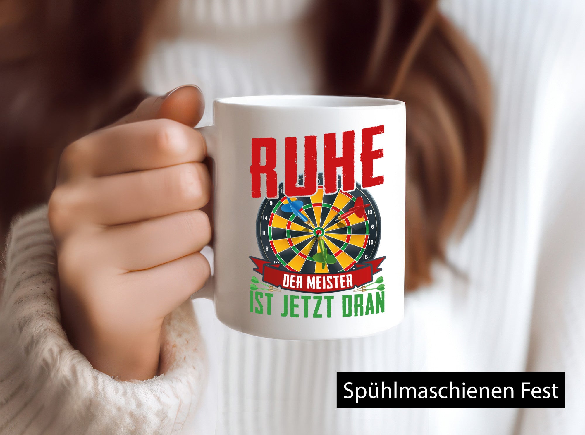 Ruhe der Meister ist dran | Dart Dartspieler Geschenkidee Humor Tasse