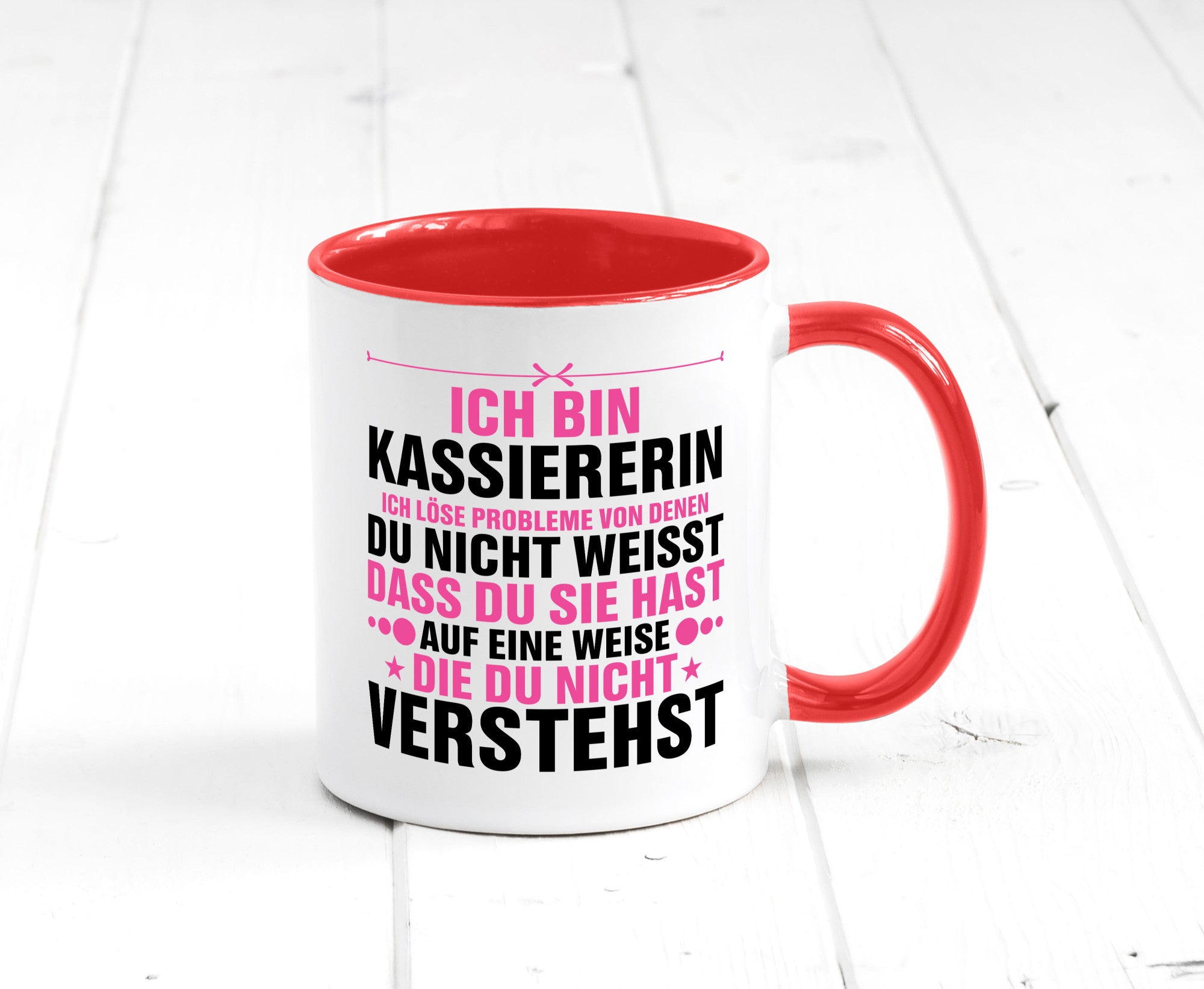 Löse Probleme: Kassiererin v2 lustiger Spruch Geschenk Humor Geschenkidee Tasse