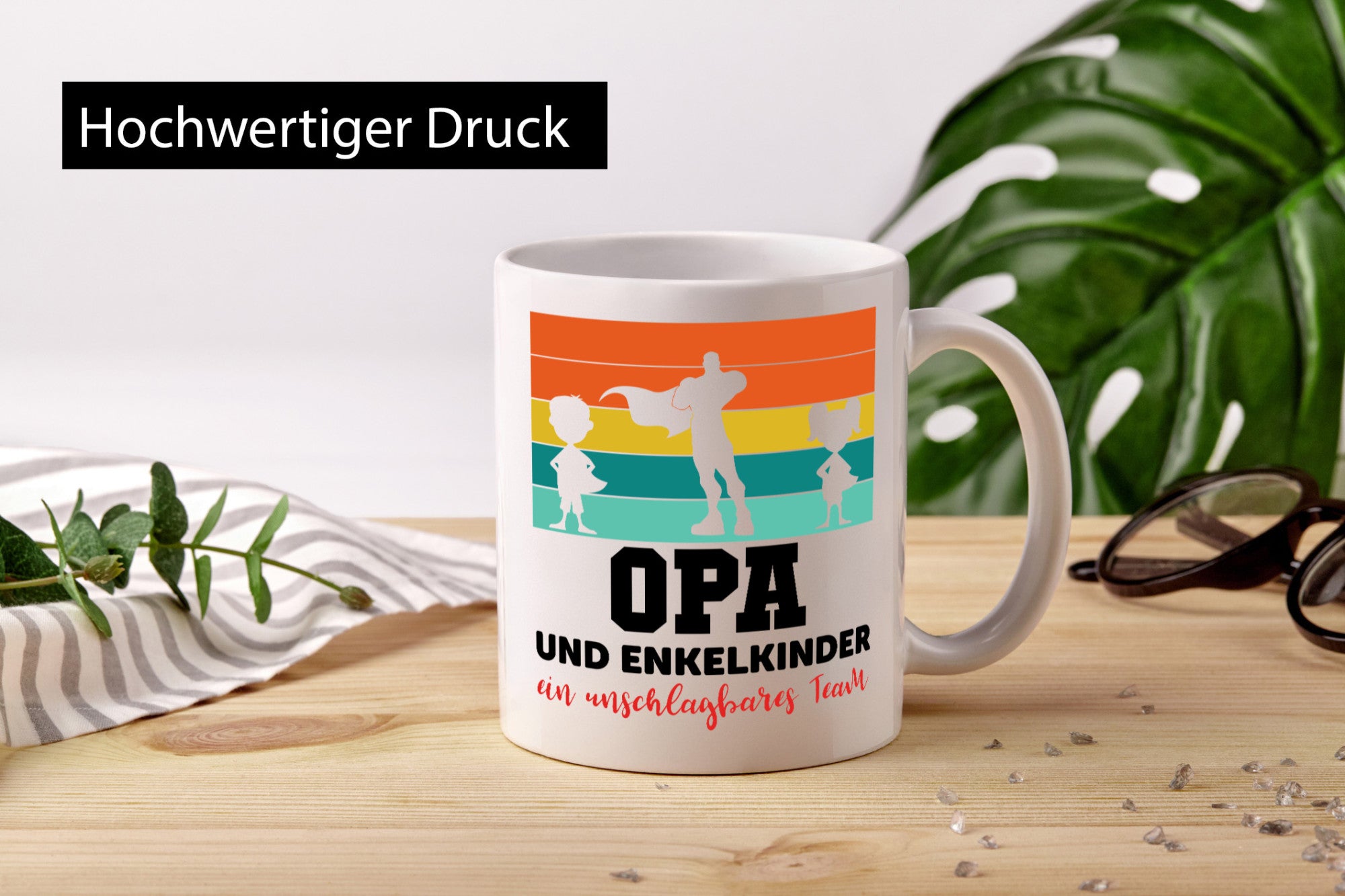 Opa und Enkelkinder ein unschlagbares Team Geschenkidee Familie Humor Tasse