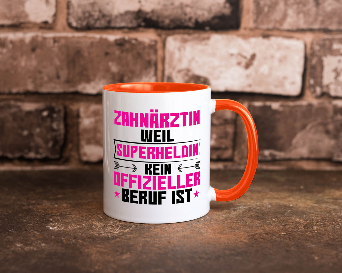 Superheldin Zahnärztin | Zahnmedizin Beruf Geschenkidee Arbeit Kollegen Büro Tasse