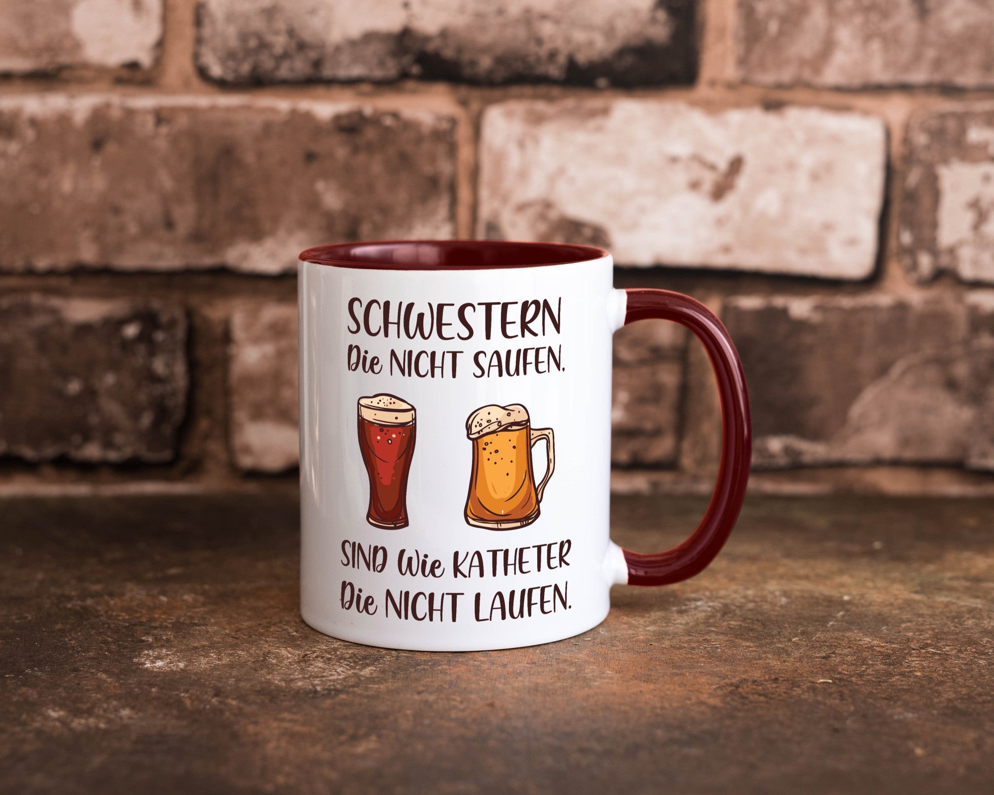 Schwestern die nicht saufen, Katheder laufen | Gläser lustiger Spruch Geschenk
