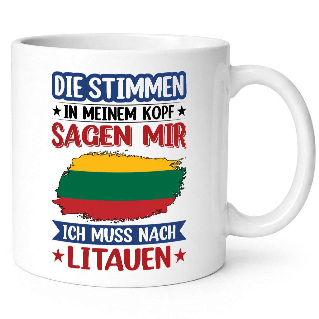 Litauen | Urlaub Stimmen in meinem Kopf Traumland Humor Geschenkidee Tasse