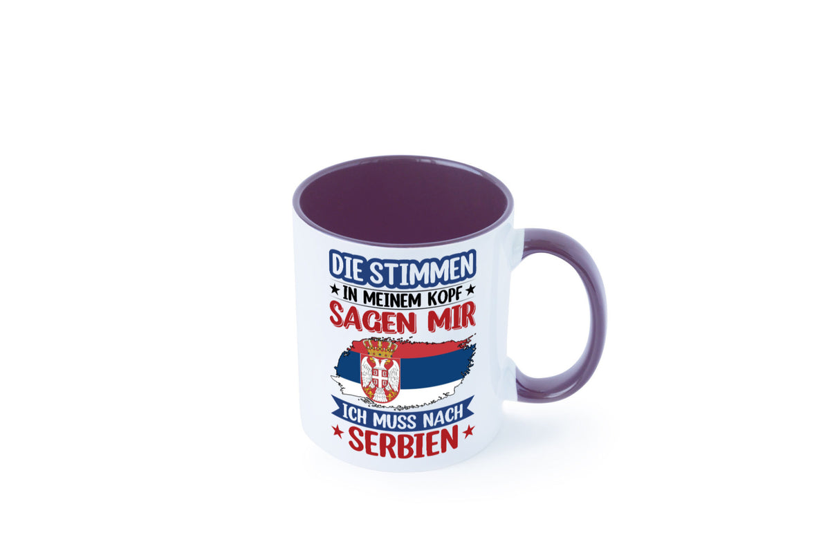 Serbien | Urlaub Stimmen in meinem Kopf Traumland v2 Geschenk Humor Tasse