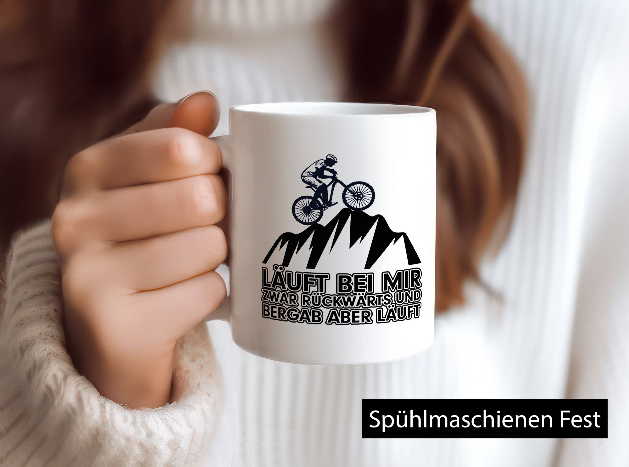 Läuft bei mir | Pechvogel Tasse Radfahrer Statement Humor Geschenkidee