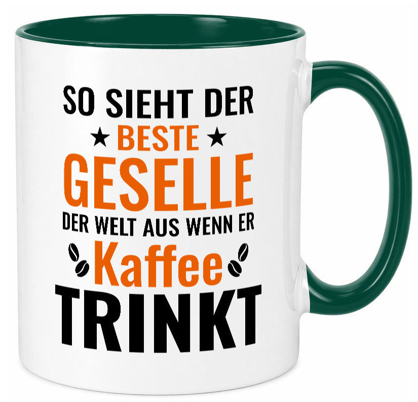 Kaffee trinkt: Geselle | Handwerker lustig Humor Geschenkidee Geschenk Tasse