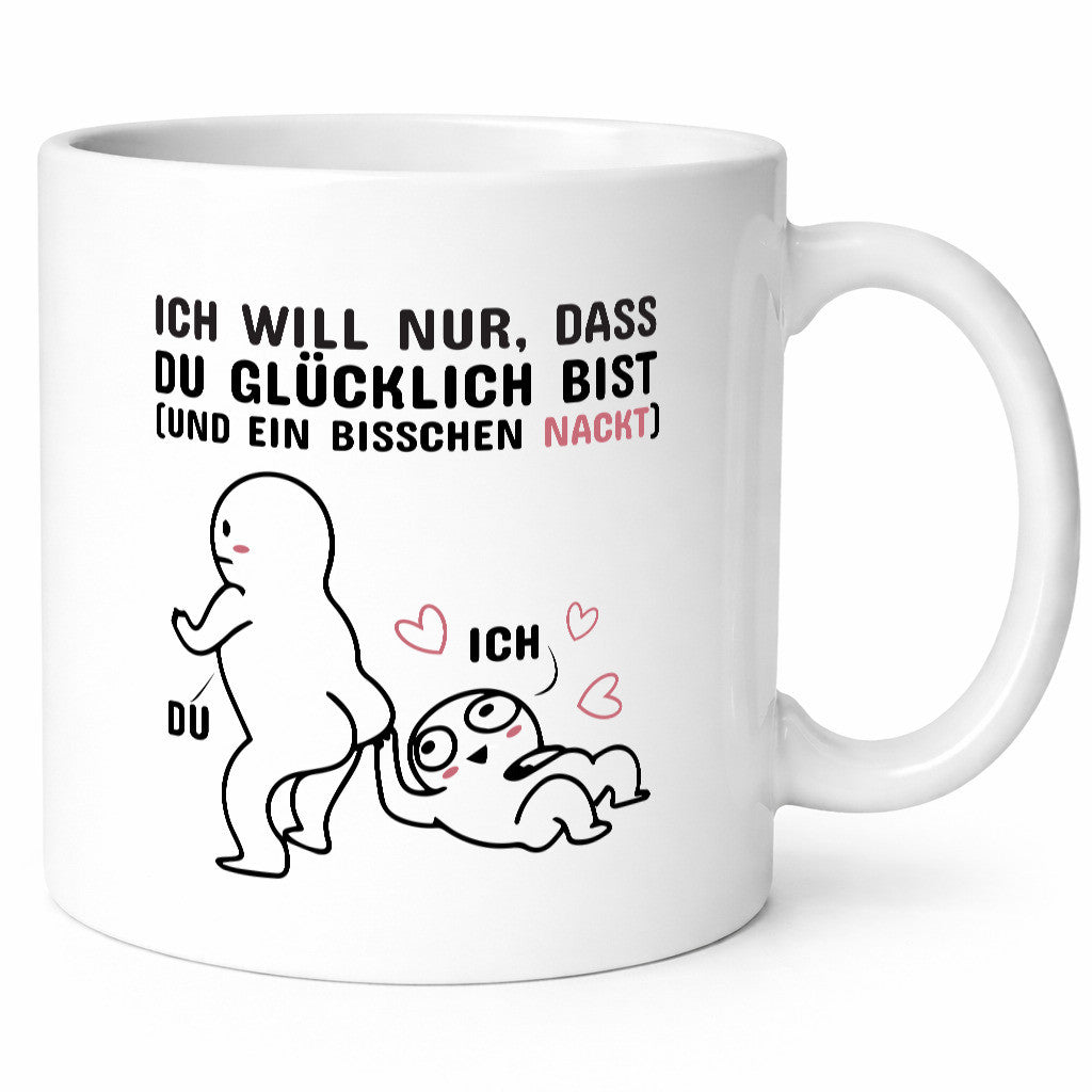 Nur ein bisschen nackt Humor Geschenkidee Tasse