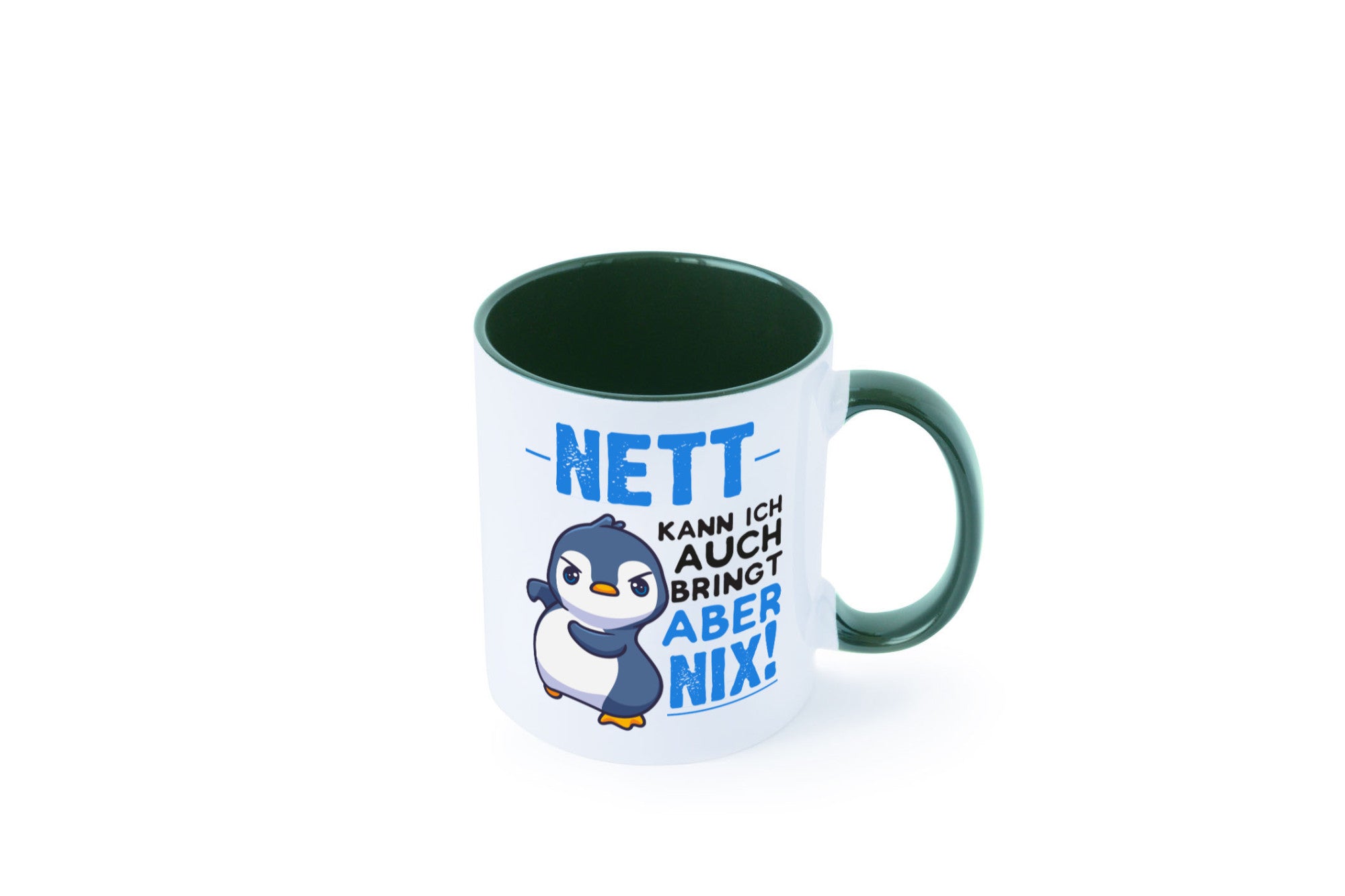 Nett kann ich auch | lustige Spruchtasse Pinguin Geschenk Humor Geschenkidee