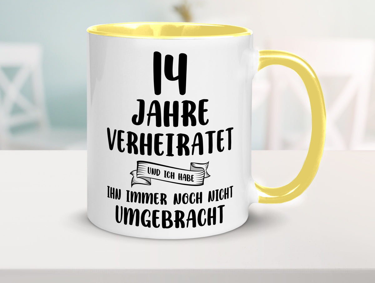 14 Jahre Verheiratet, immer noch am Leben! lustig Humor Geschenkidee Geschenk Tasse