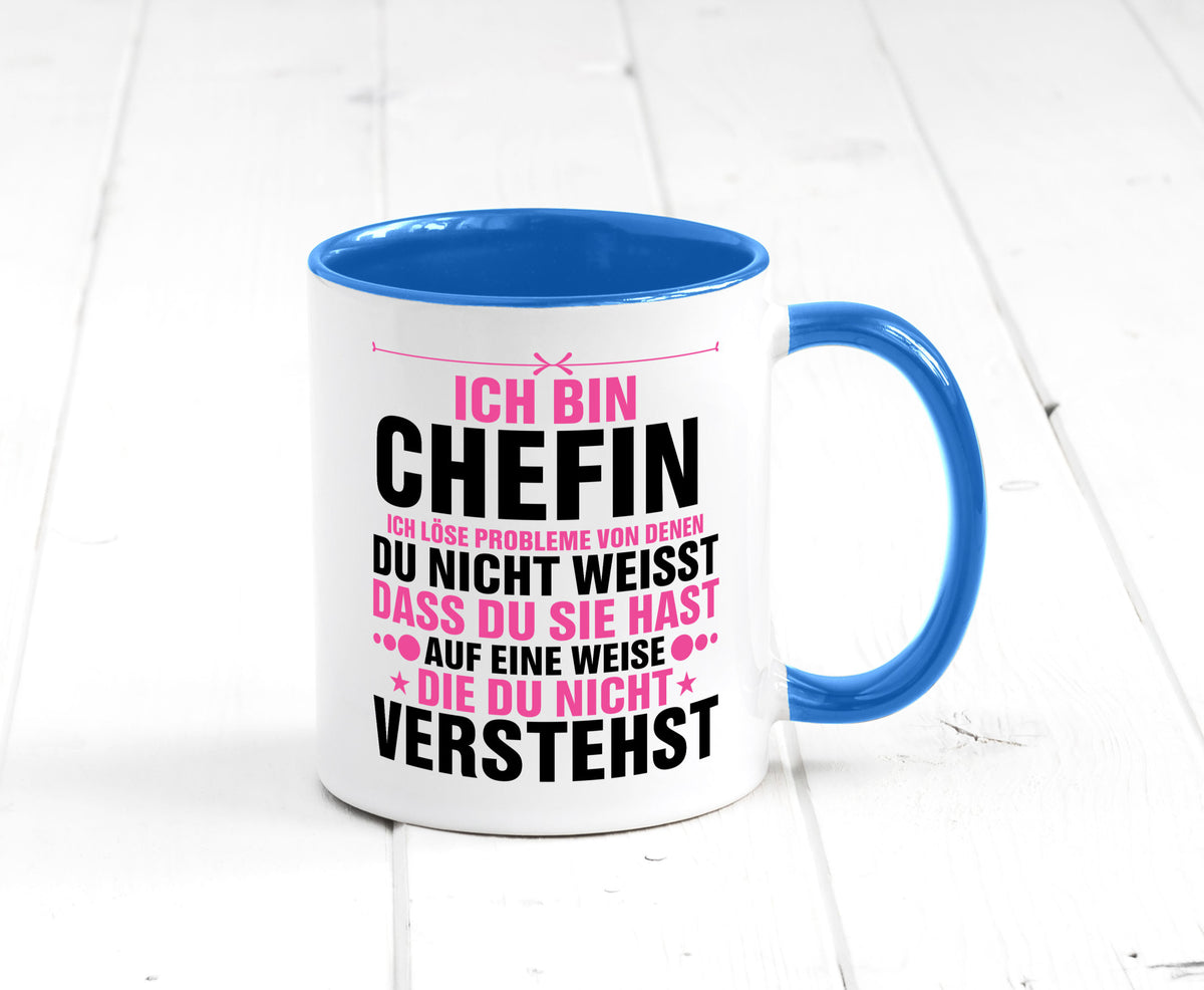 Löse Probleme: Chefin | Führungskraft Vorgesetzte lustiger Spruch Geschenk Tasse