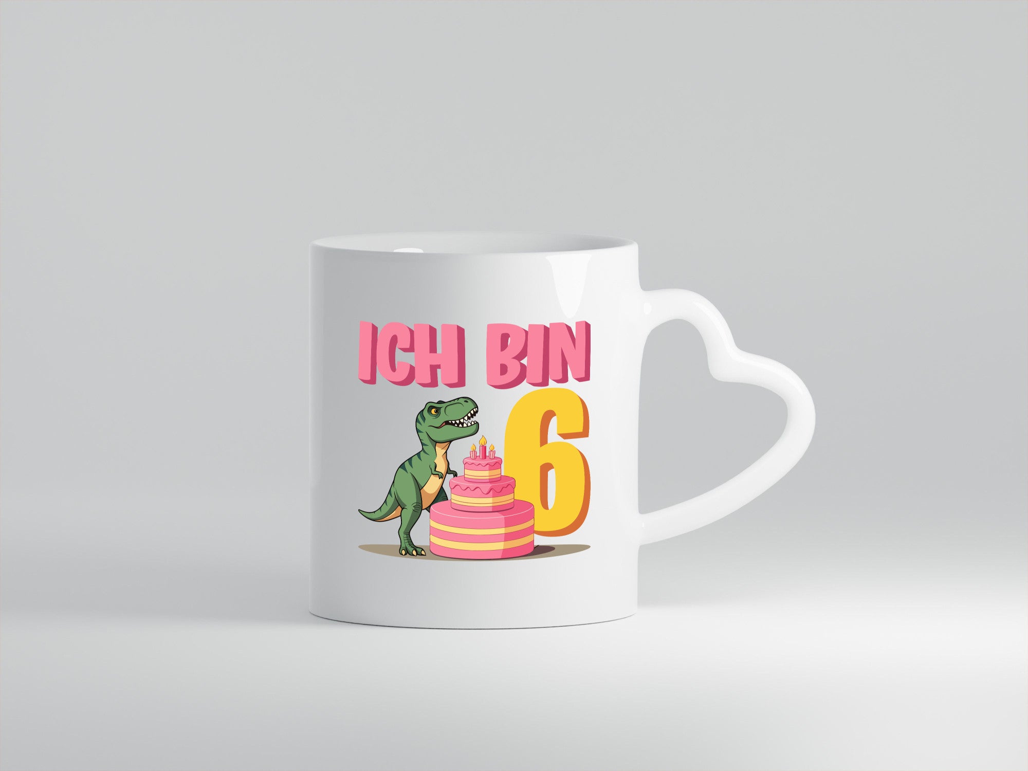6 Geburtstag | Jahre Dinosaurier mit Kuchen Geschenkidee Humor Tasse