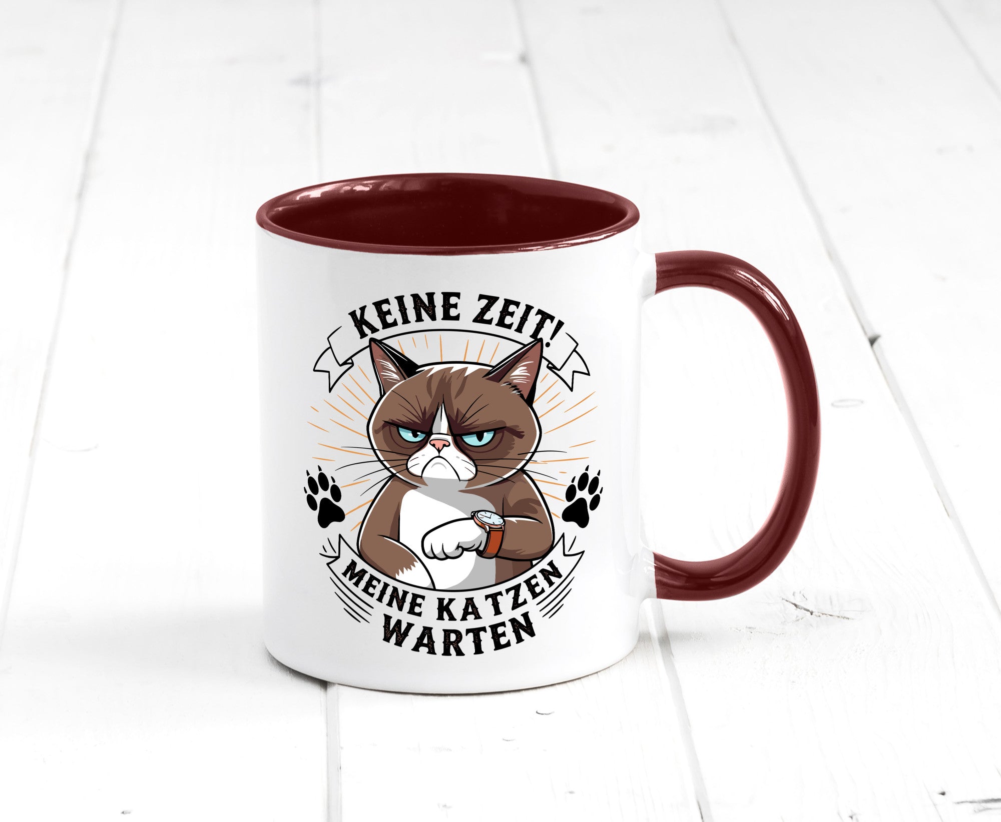 Keine Zeit meine Katzen Warten | Schwarze Katze Geschenkidee Tierliebhaber