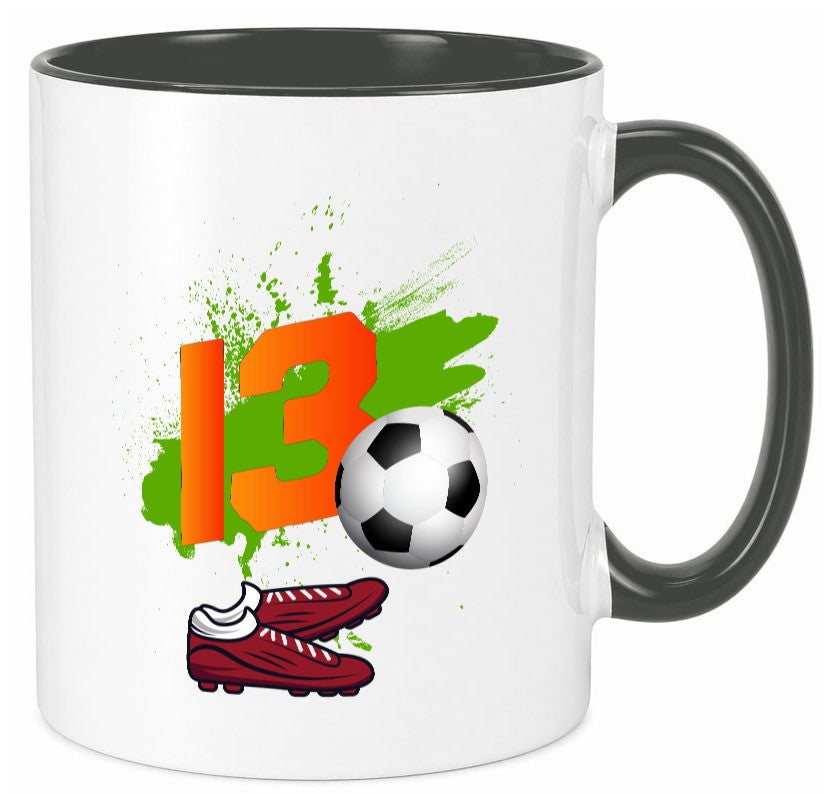 13. Geburtstag | Jungen Fußball Fußballspieler Humor Geschenkidee Tasse