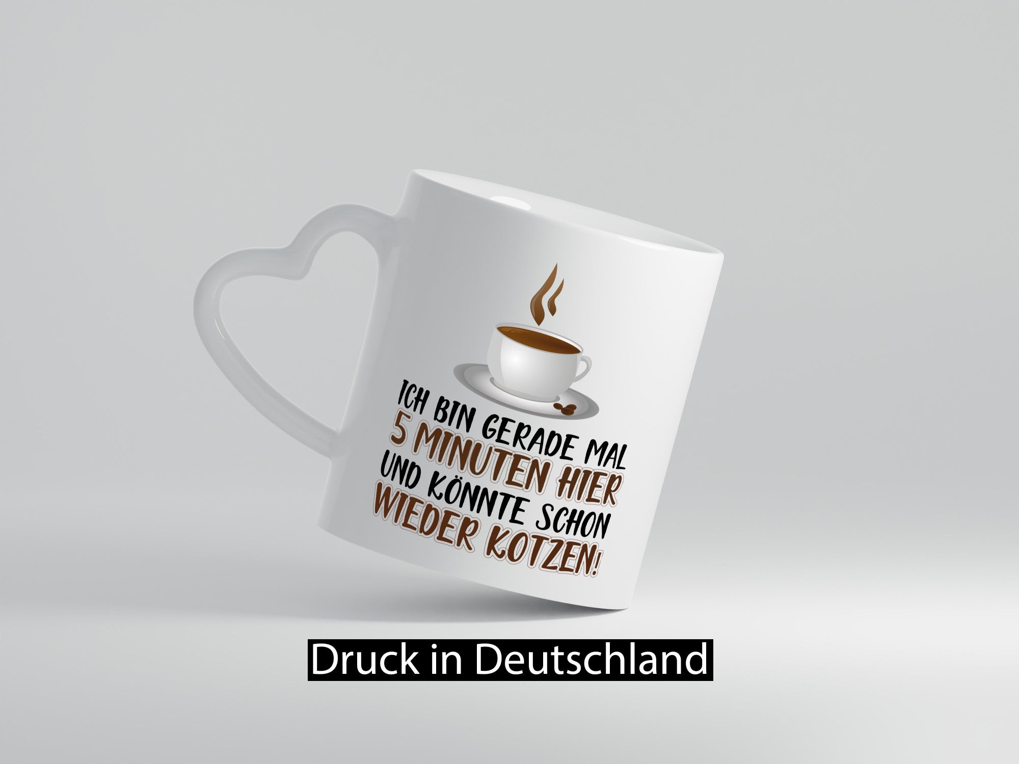 5 Minuten bin ich hier Humor Geschenkidee Tasse