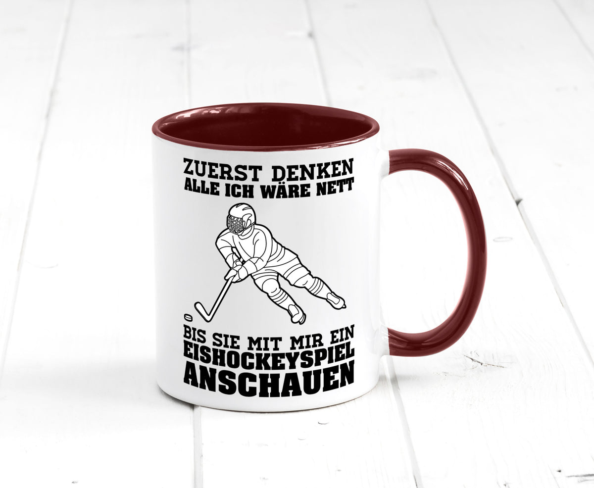 Eishockeyspiel | Eishockeyfan Tasse Eishockeyspieler Humor Geschenkidee