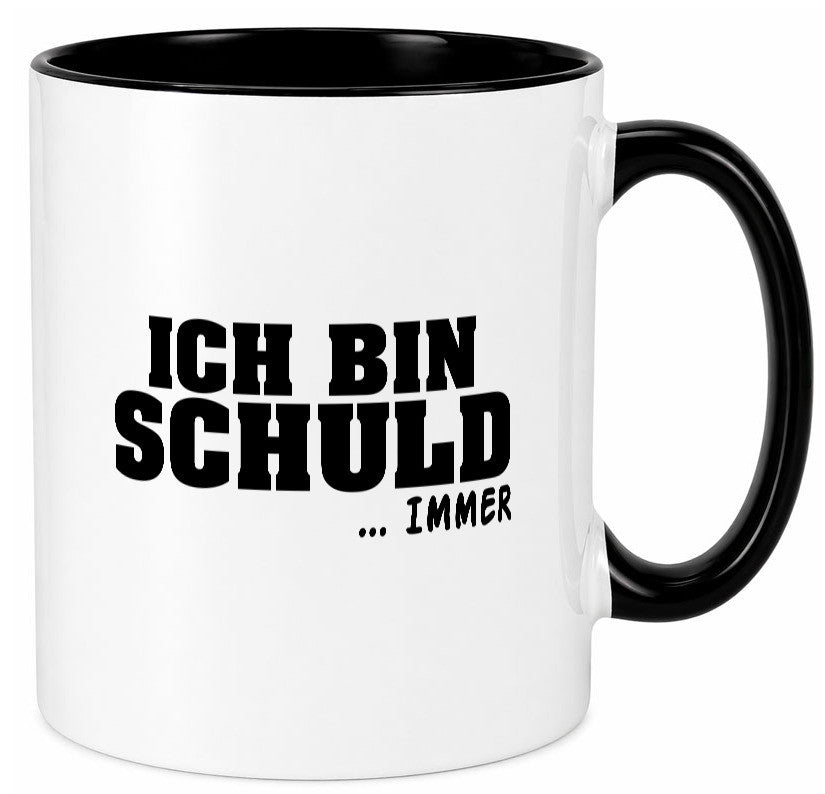 Ich bin Schuld | Schwarze Schaff lustig Humor Geschenkidee Geschenk Tasse