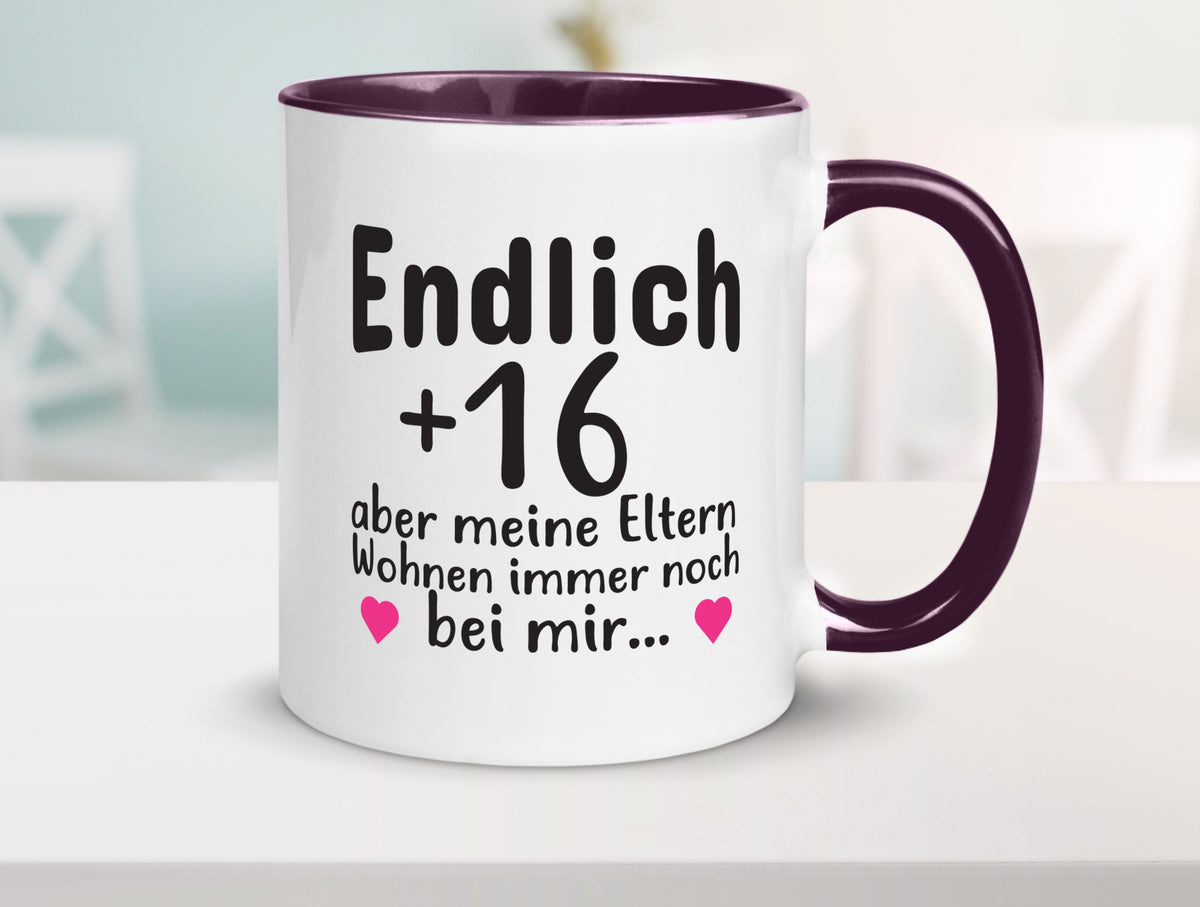 Endlich 16 | Geburtstag Tasse Spruch Mädchen Geschenkidee Humor