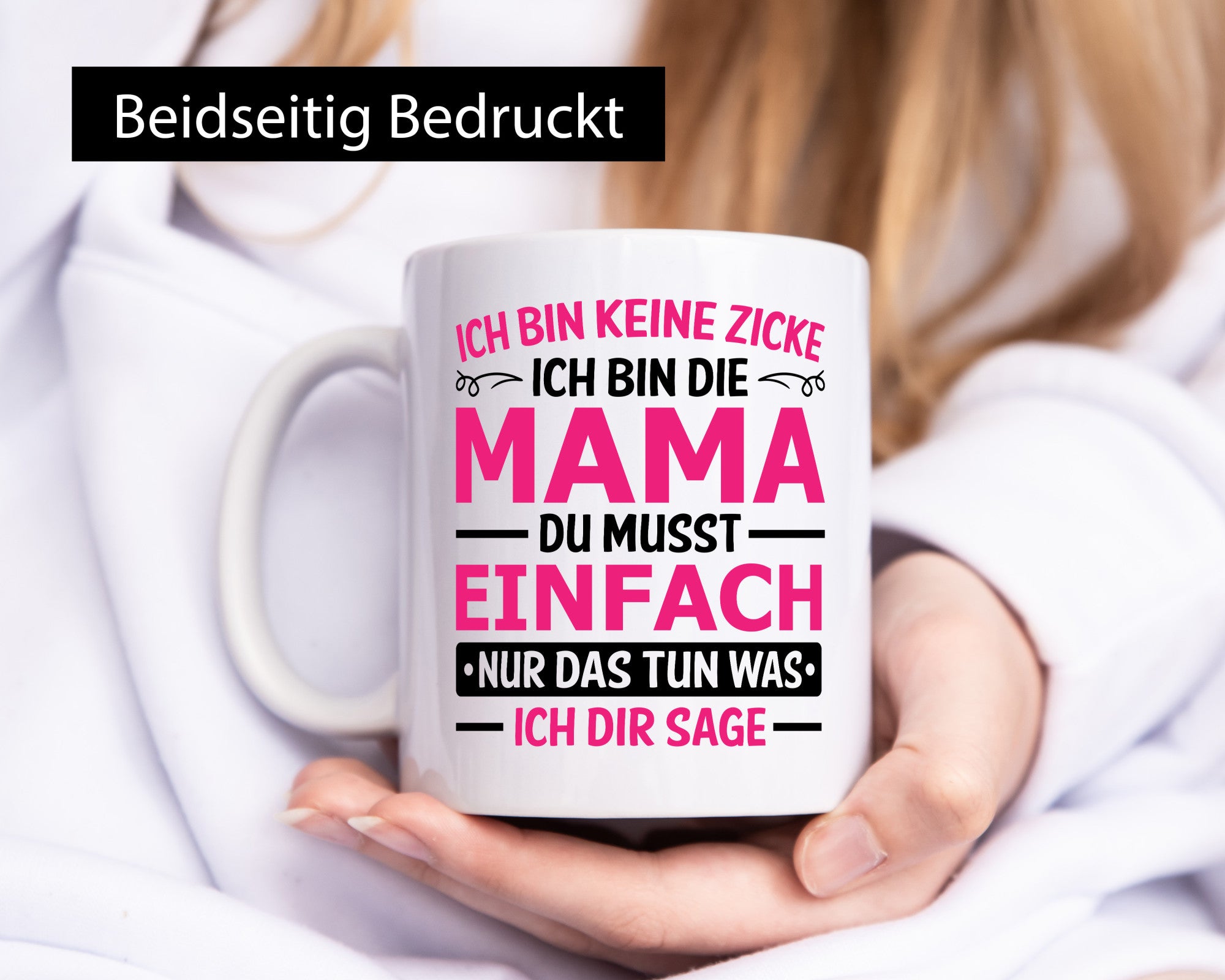 Keine Zicke, Mama | Schleifchen lustiger Spruch Geschenk Familie Geschenkidee
