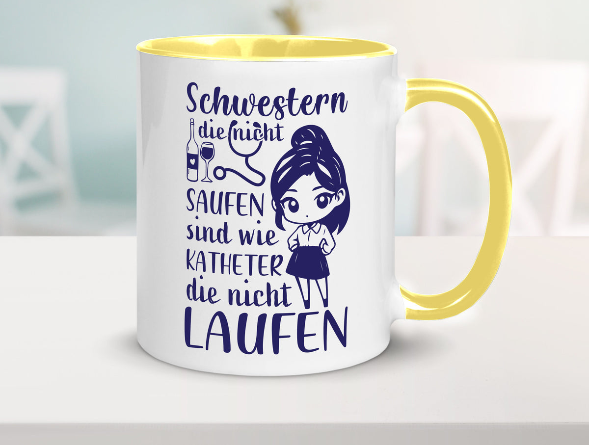 Schwestern die nicht saufen | Krankenschwester Alkolhol Geschenkidee Humor Tasse