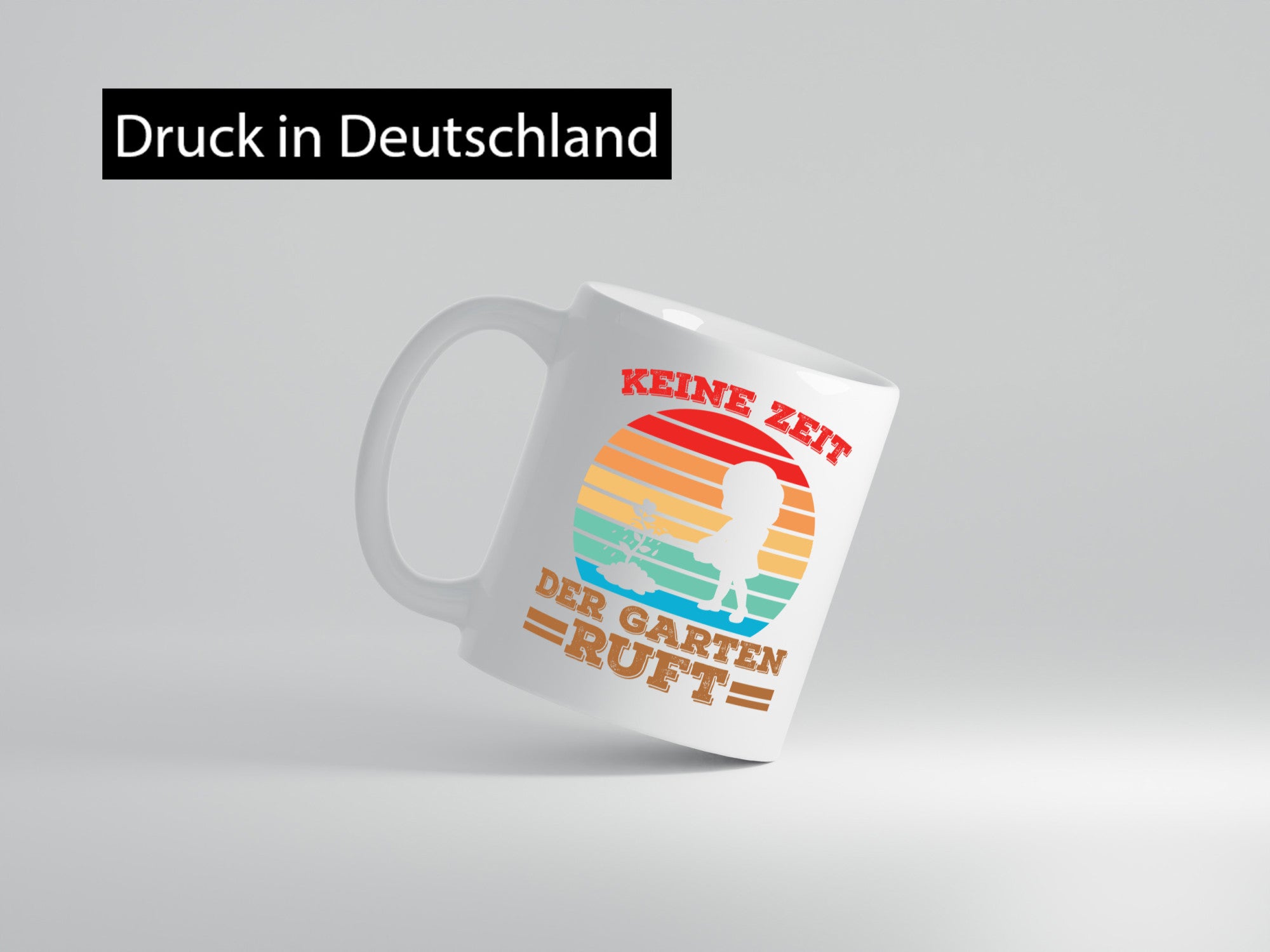 Keine Zeit, Garten ruft | Regenbogen Gießkanne Pflanze Geschenkidee Humor Tasse