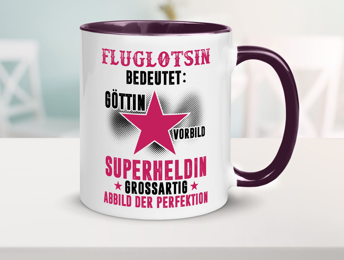 Bedeutung von Fluglotsin | Flughafen Flugverkehr Geschenkidee Humor Tasse
