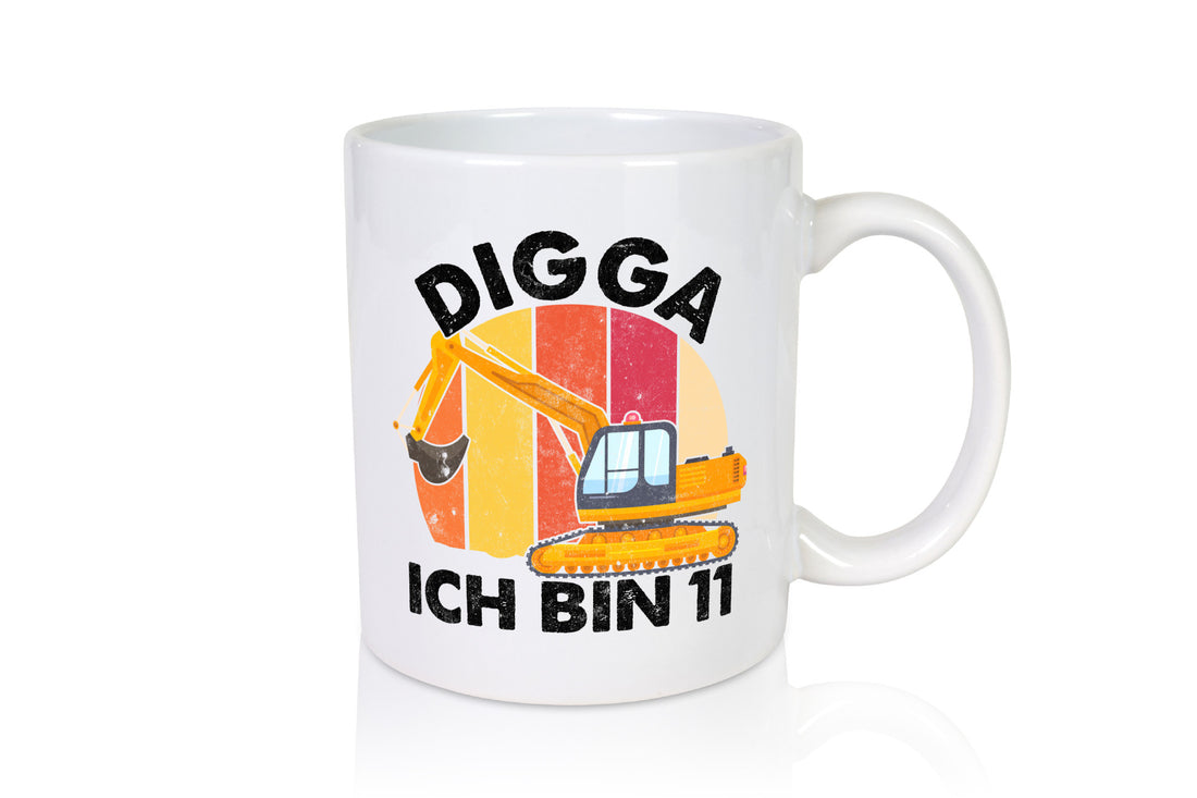 11. Geburtstag | 11 Jahre Bagger Digga Geschenkidee Humor Tasse
