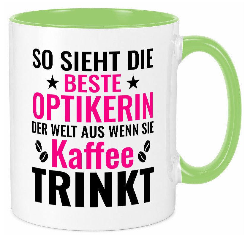 Kaffee trinkt: Optikerin | Augenoptik Geschenkidee Humor Tasse