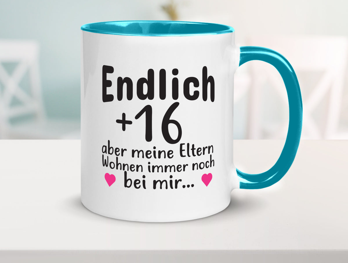 Endlich 16 | Geburtstag Tasse Spruch Mädchen Geschenkidee Humor
