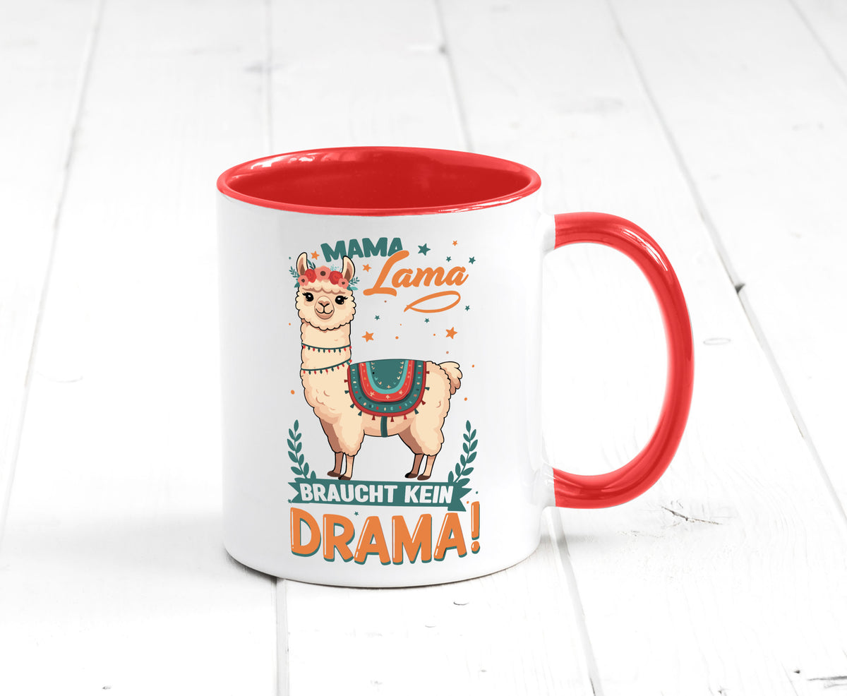 Mama Lama braucht kein Drama | Muttertag Humor Familie Geschenkidee Tasse