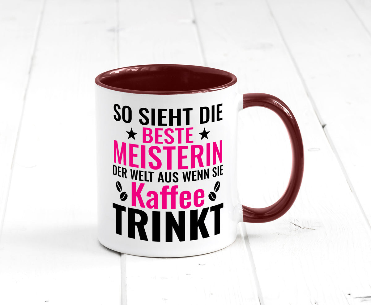 Kaffee trinkt: Meisterin | Meisterbrief Humor Geschenkidee Tasse