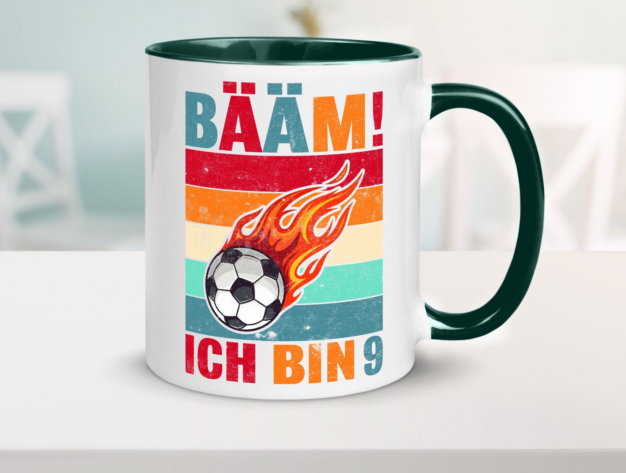 9. Geburtstag | Bääm ich bin 9 Fußball Geschenkidee Humor Tasse