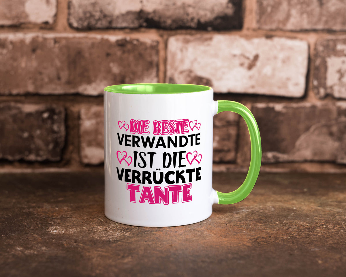 Verrückte Tante | Spruch Patentante Verwandtschaft lustiger Geschenk Humor Tasse