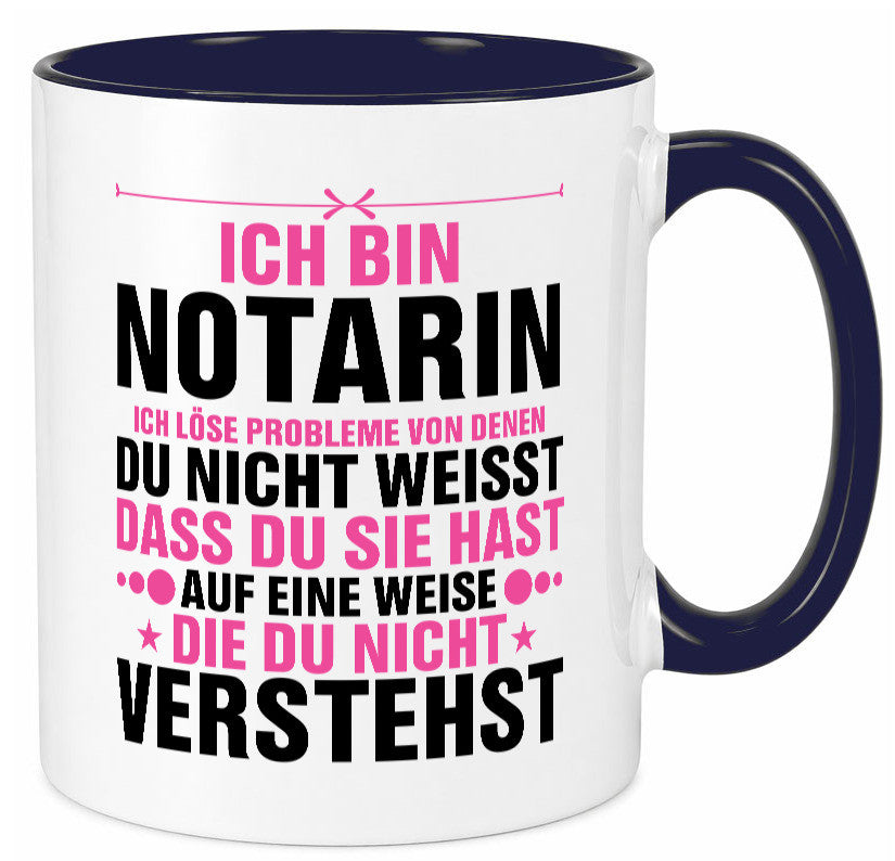 Löse Probleme: Notarin | Juristin v2 lustiger Spruch Geschenk Humor Tasse