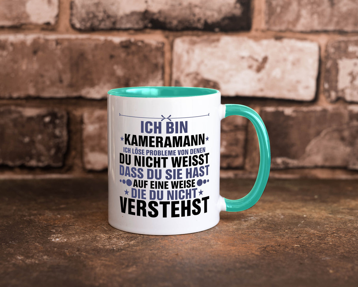 Löse Probleme: Kameramann | Kamera v2 lustiger Spruch Geschenk Humor Tasse