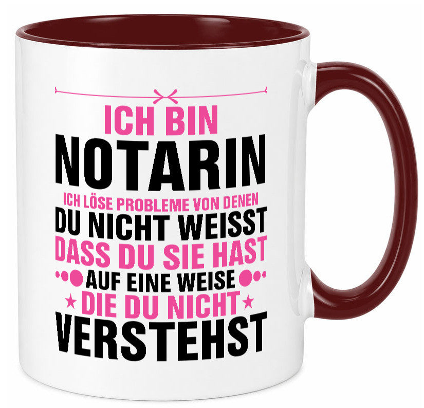 Löse Probleme: Notarin | Juristin v2 lustiger Spruch Geschenk Humor Tasse