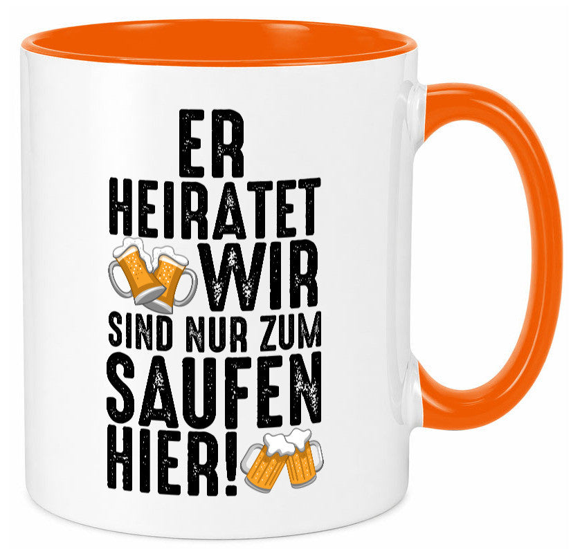 JGA | Er heiratet Junggesellenabschied Polterabend v2 lustiger Spruch Geschenk