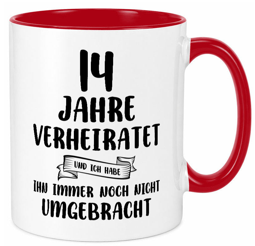 14 Jahre Verheiratet, immer noch am Leben! lustig Humor Geschenkidee Geschenk Tasse