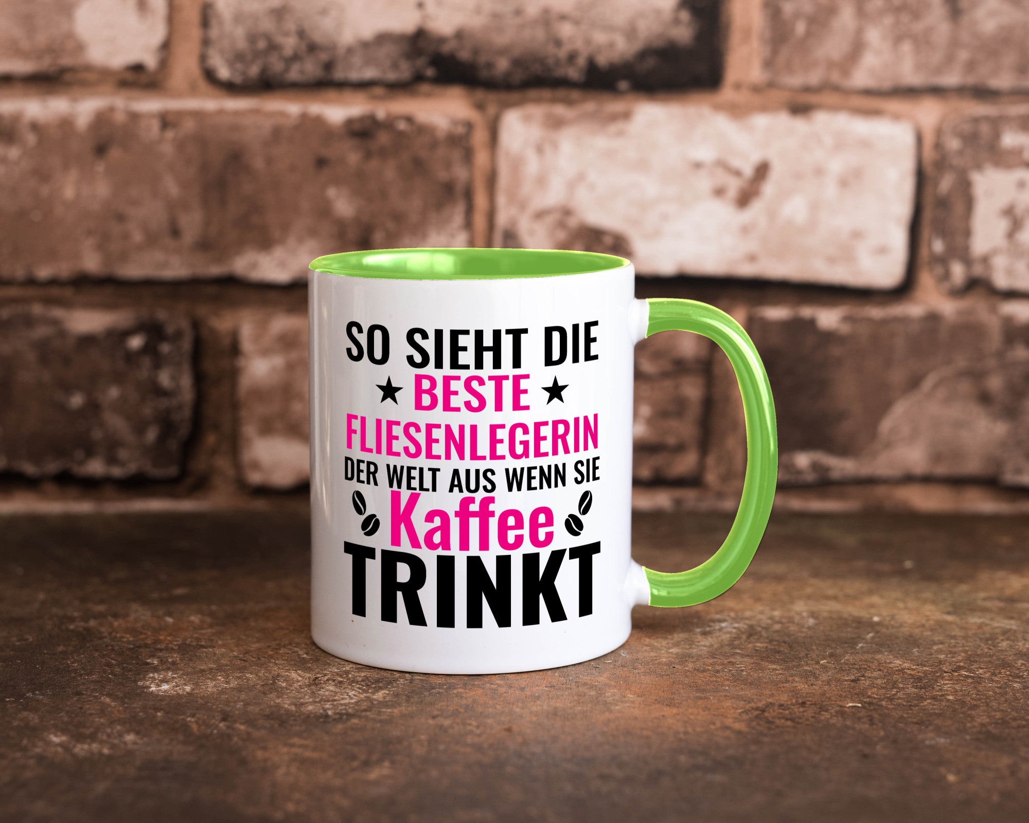 Kaffee trinkt: Fliesenlegerin | Fliesenlegen Bau Humor Geschenkidee Tasse