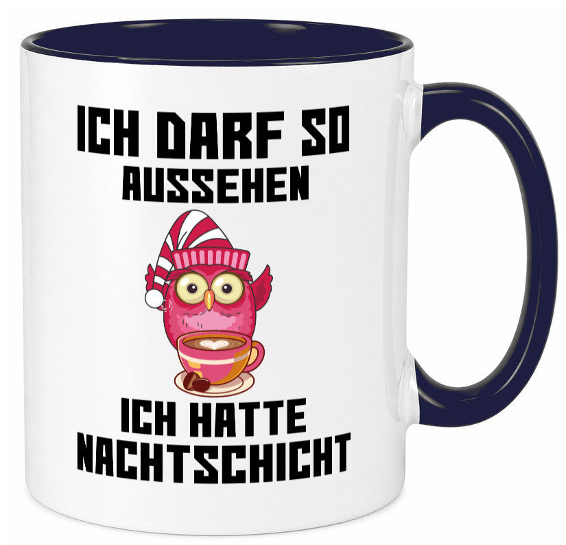 Nachtschicht Eule | Spruch Arbeit müde Nachtjob Geschenkidee Kollegen Büro Tasse